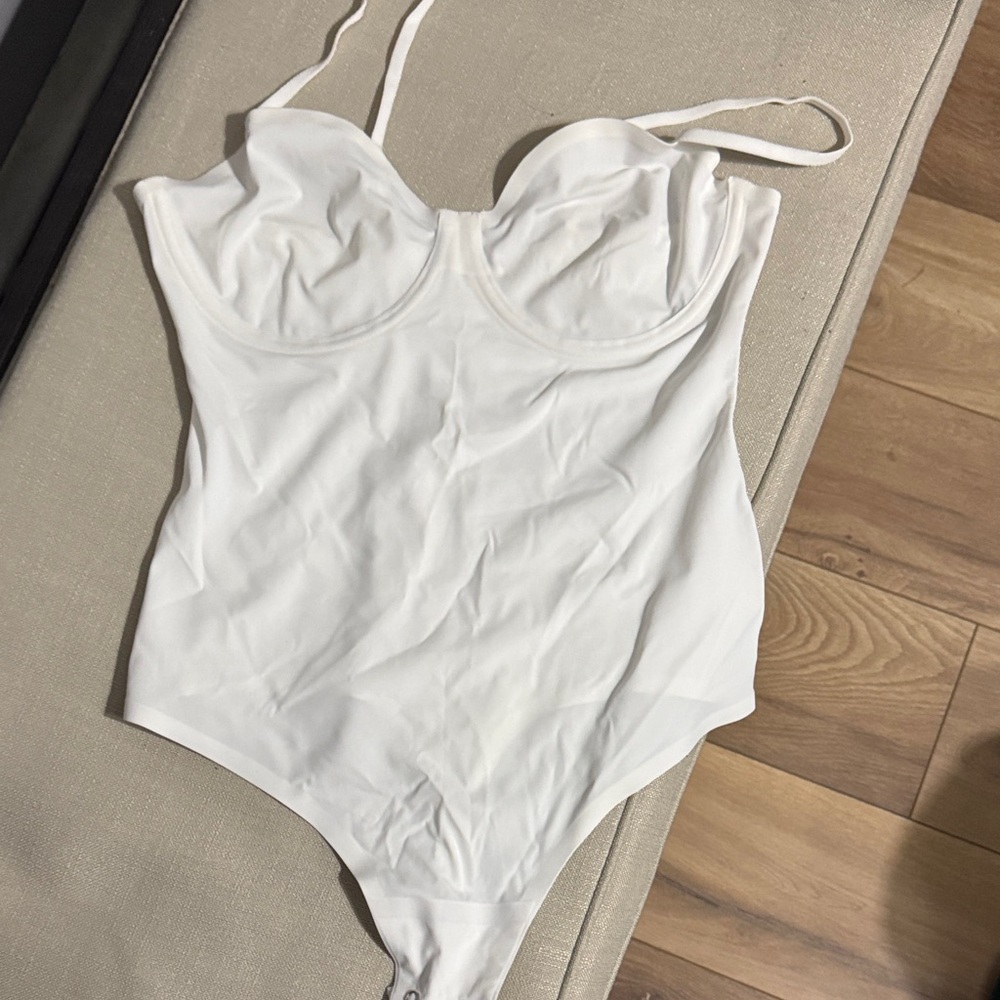 White Bodysuit with Adjustable Straps